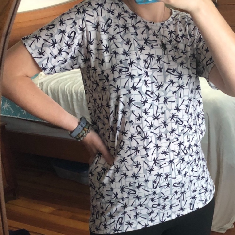Lularoe Gracie Palm trees tunic kid 14, adult 8